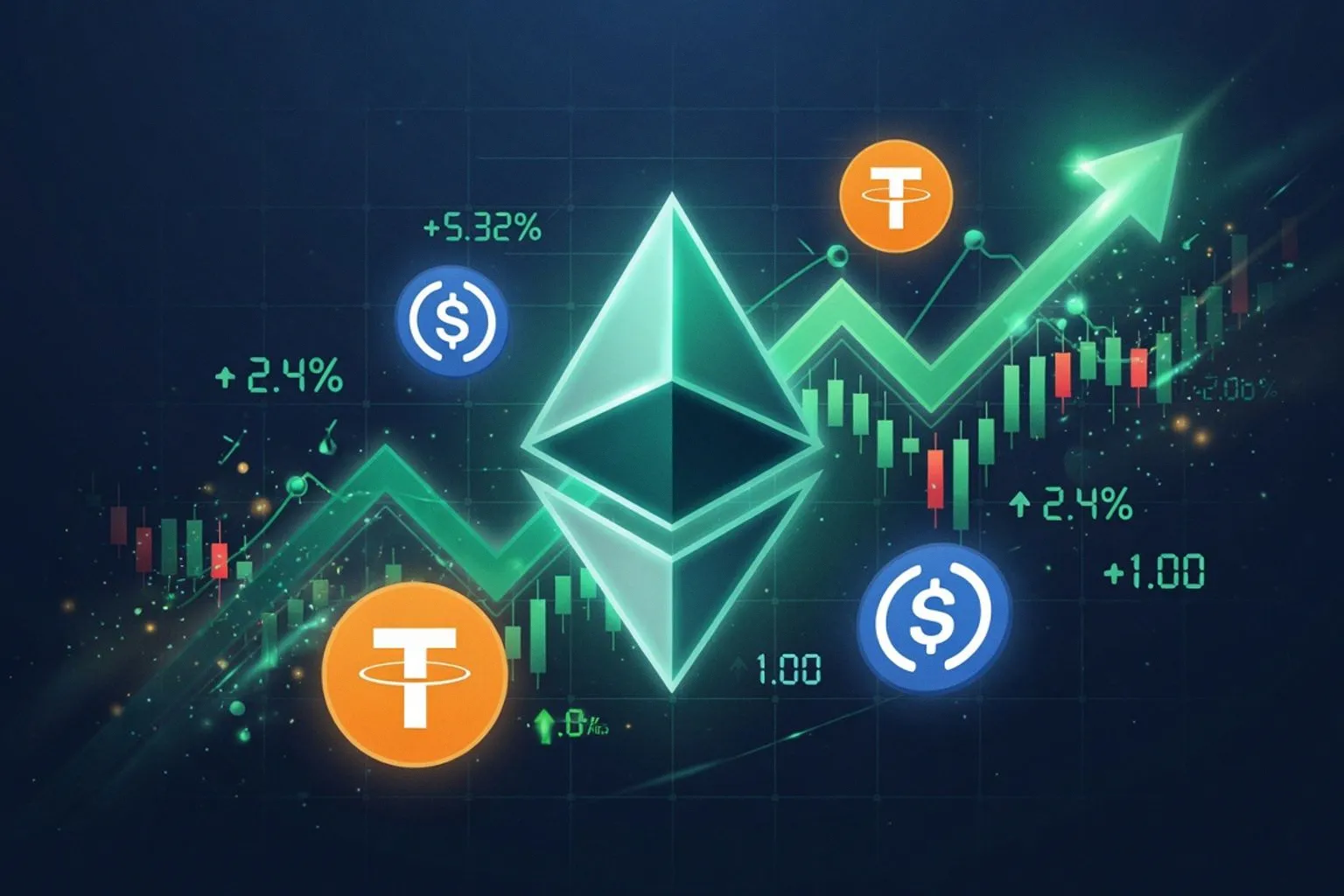 Ethereum Stablecoin Supply Share Rises to 87%